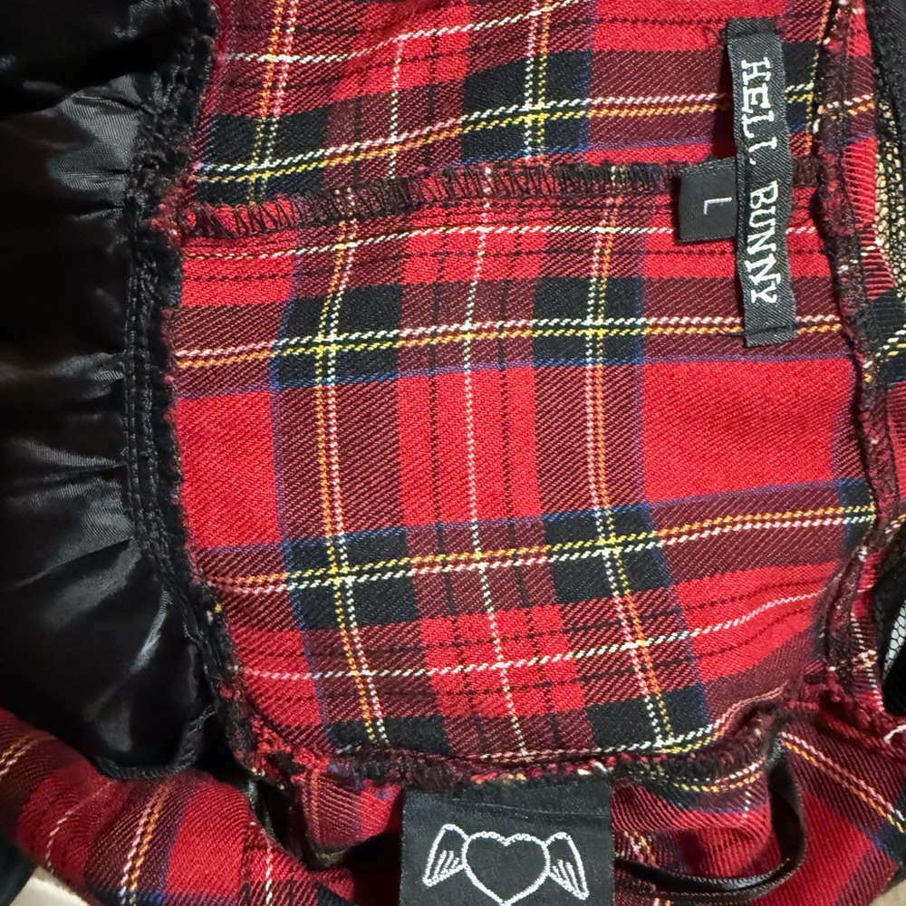 Hell Bunny Red Plaid Dress with Black Accents. Ladies Large - Picture 8 of 12